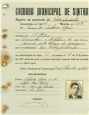 Registo de matricula de velocipedista em nome de Fernando António Lopes, morador em São Pedro, com o nº de inscrição 1051.