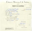 Registo de velocípede de marca Graça, com o nº 8477, em nome de Graça & Graça Lda, Irmãos, morador em Queluz.