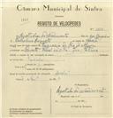 Registo de velocípede com o nº 6878, em nome de Agostinho do Nascimento, morador em Baratã.