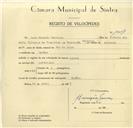 Registo de velocípede com o nº 10041, em nome de Luís Alberto Feiteira, morador em Paiões.