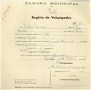 Registo de velocípede com o nº 84, em nome de Carlos Américo, morador em Agualva