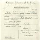 Registo de velocípede de marca Cycles Pombal, com o nº 5214, em nome de Joaquim Antunes Marques, morador em Tapada.