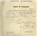 Registo de velocípede de marca Vencedora, com o nº 280, em nome de Arnaldo d'Almeida Freire, morador em S. João das Lampas.