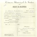 Registo de velocípede com o nº 5529, em nome de Acácio Luís Cordeiro, morador em Cacém de Cima.