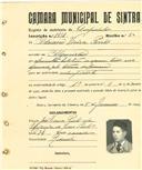 Registo de matricula de velocipedista em nome de Adriano Vieira Pinto, morador no Algueirão, com o nº de inscrição 1881.