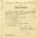 Registo de velocípede de marca Aranha, com o nº 5879, em nome de Júlio Duarte Caetano, morador em D. Maria.