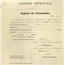 Registo de velocípede com o nº 970, em nome de Manuel Pontes Miguel, morador em Bolelas.