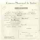 Registo de velocípede de marca Pombal, com o nº 5720, em nome de José Francisco Gomes, morador em Baratã.