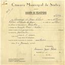 Registo de velocípede de marca  com o nº 6112, em nome de Arménio de Jesus Felicio, morador em Campo Raso.