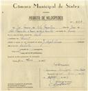 Registo de velocípede de marca Casal, com o nº 8197, em nome de José Nunes da Silva Monteiro, morador em Lourel.