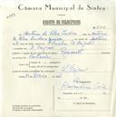 Registo de velocípede de marca Renault, com o nº 5705, em nome de António da Silva Isidoro, morador em S. Miguel.