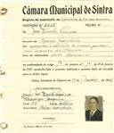 Registo de matricula de carroceiro de 2 ou mais animais em nome de João Duarte Pimpão, morador no Cabeço da Mouxeira, com o nº de inscrição 2036.