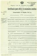 Requerimento para contrair matrimónio de José Pedro das Neves e Júlia Augusta Parreiras, moradores em Francos, freguesia de Rio de Mouro.  
