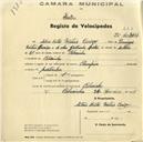 Registo de velocípede de marca Champion, com o nº 428, em nome de António Leitão Mateus Caroço, morador em Cabecinha.