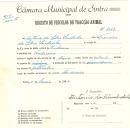 Registo de um veiculo de duas rodas tirado por um ou dois animais de espécie asinina destinado a transporte de mercadorias em nome de António da Silva Sardinha, morador na Codiceira. 