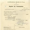 Registo de velocípede de marca Olympique, com o nº 4508, em nome de José Gonçalves Matias, morador em Pero Pinheiro.