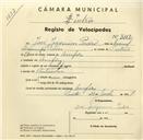 Registo de velocípede com o nº 3112, em nome de José Joaquim Pedro, morador em Assafora.