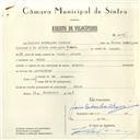 Registo de velocípede com o nº 6245, em nome de Jacinto Rodrigues Canelas, morador em Belas.