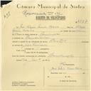 Registo de velocípede com o nº 6137, em nome de José Filipe Nunes Corvo, morador em Ranholas.
