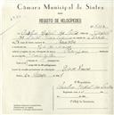 Registo de velocípede de marca Champion, com o nº 5114, em nome de Anselmo Rafael dos Santos, morador em Rio de Mouro.
