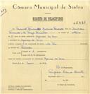 Registo de velocípede com o nº 6431, em nome de Manuel Fernando Godinho Fernandes, morador em Azenhas do Mar.