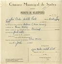 Registo de velocípede de marca Nacional, com o nº 8094, em nome de José Carlos Subtil Pinto, morador em Casas Novas.