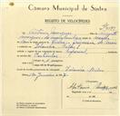Registo de velocípede de marca Especial, com o nº 9579, em nome de António Marques, morador em Idanha.