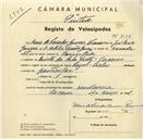 Registo de velocípede de marca Royal Cycles, com o nº 3556, em nome de Maria de Lourdes Gouveia Paramos, moradora em Quinta da Bela Vista, Cacém.