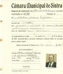 Registo de matricula de carroceiro de 2 ou mais animais em nome de Sebastião António Perpetuo, morador na Assafora, com o nº de inscrição 2071.