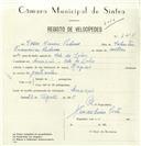 Registo de velocípede de marca Raposo, com o nº 8218, em nome de Vasco Nunes Pedroso, morador em Serração.