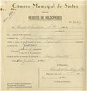 Registo de velocípede de marca Sprinter, com o nº 8081, em nome de Santos & Fartaria, Lda, morador em Mem Martins.