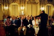 Público a assistir ao Concurso Internacional de Piano Vendôme, Recital de Finalistas, no Palácio Nacional de Queluz, sala da música, durante o Festival de Música de Sintra.