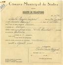 Registo de velocípede de marca Cycles Pombal, com o nº 6593, em nome de Carlos Pereira Miguel, morador em Sabugo.