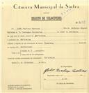 Registo de velocípede de marca Caravela, com o nº 7298, em nome de João Cardoso Caetano, morador em Codiceira.