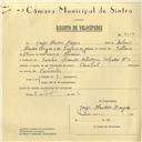 Registo de velocípede de marca Pombal, com o nº 6027, em nome de Jorge Mendes Borges, morador em Avª Heliodoro Salgado nº 3, Sintra.