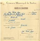 Registo de velocípede de marca Cuciolo, com o nº 7409, em nome de José Vicente Jorge, morador em Fontanelas.