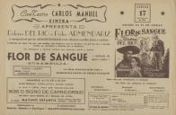 Programa do filme "Flôr de Sangue" realizado por Emilio Fernandez com a participação de Dolores del Rio e Pedro Armendariz.