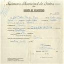 Registo de velocípede de marca Azur, com o nº 5380, em nome de João Matias Monteiro Tojeiro, morador em Morelena.