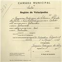 Registo de velocípede de marca Davi, com o nº 991, em nome de Joaquim Rodrigues da Silva, morador em Galamares.