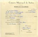 Registo de velocípede de marca Opel, com o nº 9760, em nome de José Dias Feiteira, morador em D. Maria.