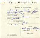 Registo de velocípede de marca Caravela, com o nº 8890, em nome de António Joaquim Teixeira, morador em Lourel.