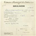 Registo de velocípede com o nº 5325, em nome de Manuel Domingos Rocha Janicas, morador em Maceira.