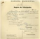 Registo de velocípede com o nº 265, em nome de Clementina de Melo Valente, moradora em S. Pedro.