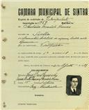 Registo de matricula de velocipedista em nome de António Macedo Nunes, morador em Sintra, com o nº de inscrição 1769.