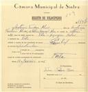 Registo de velocípede de marca Pombal, com o nº 7437, em nome de António Teodoro Alves, morador em Tala.