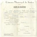 Registo de velocípede de marca Raio, com o nº 5717, em nome de José Jeremanio Bento, morador em Maceira.