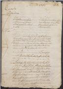 Feito cível de resíduos de testamento de Manuel João, morador na Malveira, cujo testamenteiro foi a sua mulher Rosa Maria, moradora no mesmo lugar.