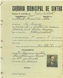 Registo de matricula de velocipedista em nome de Alberto Amaral da Silva, morador em Rio de Mouro, com o nº de inscrição 1805.