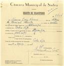 Registo de velocípede com o nº 7754, em nome de Afonso Luís Ferreira, morador em Cabra Figa.