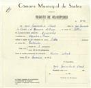 Registo de velocípede com o nº 8593, em nome de José Fernandes de Macedo, morador em Agualva.